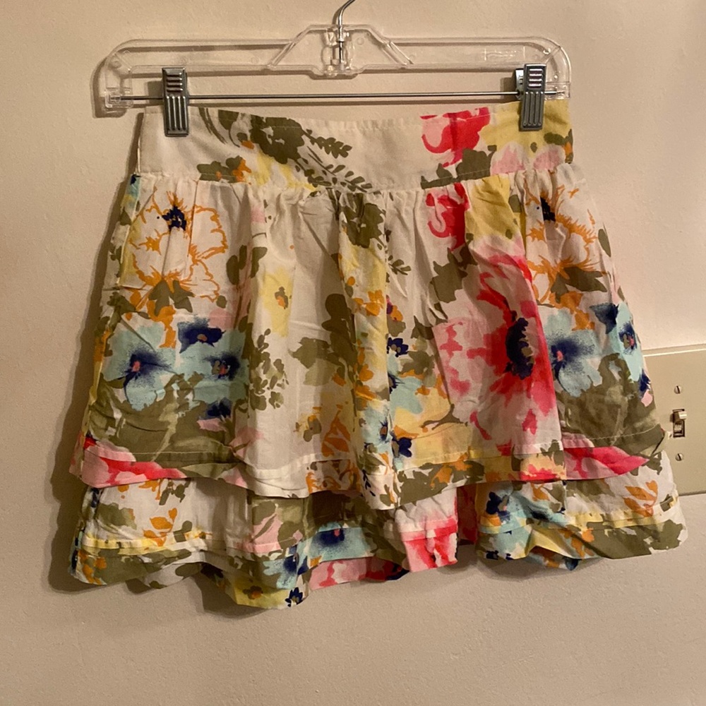 Abercrombie & Fitch Floral Tiered Mini Skirt Size M